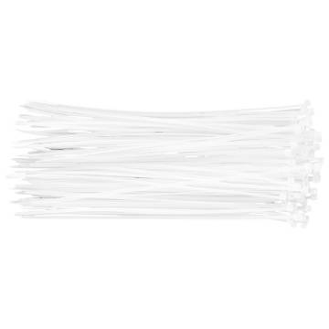 Cable ties 2.5 x 200 mm, white, 100 pcs