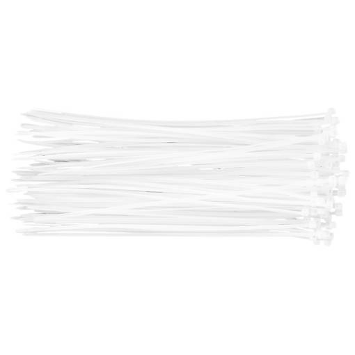 Cable ties 2.5 x 200 mm, white, 100 pcs