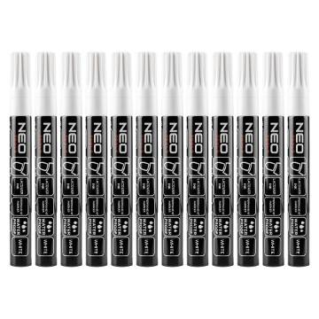 Construction marker, white, permanent, waterproof, lacquer, aluminium, multiples of 12 pcs