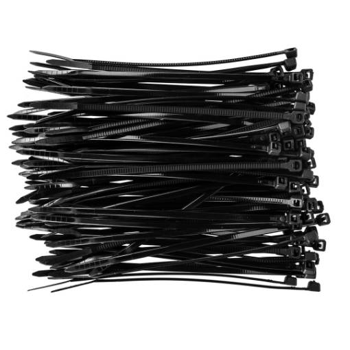 Cable ties 2.5 x 100 mm, black, 100 pcs