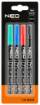Construction marker, 4 colours, permanent, waterproof, lacquer, aluminium, 4 pcs
