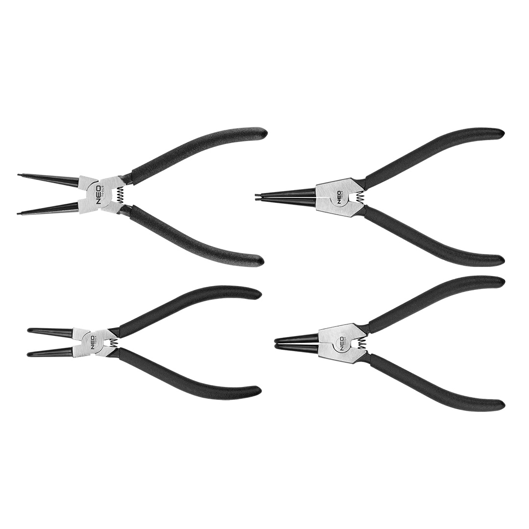Circlip pliers set 4 pcs with plastic tray