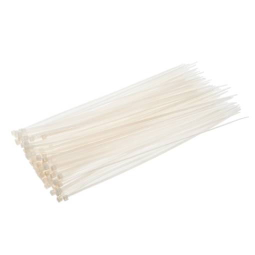 Cable ties 2.5 x 100 mm, white, 100 pcs