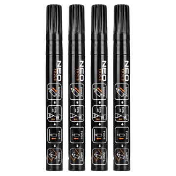 Construction marker thick, black, permanent, waterproof, lacquer, aluminium, 4 pcs