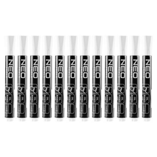 Construction marker, white, permanent, waterproof, oil-based, multiples of 12 pcs