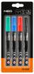 Construction marker thick, 4 colours, permanent, waterproof, lacquer, aluminium, 4 pcs
