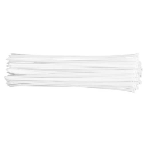 Cable ties 7.6 x 500 mm, white, 75 pcs
