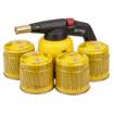 Gas soldering lamp for 190 g cartridges with 4 gas cartridges with valve