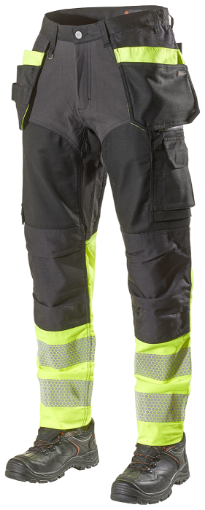 L.Brador 1074PB püksid stretš must/kollane 44