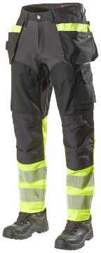 L.Brador 1074PB püksid stretš must/kollane D112