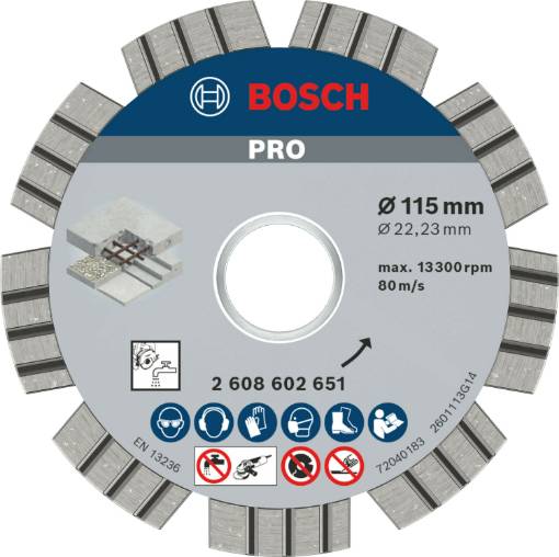 Teemantlõikeketas Betoonile,Ø115mm