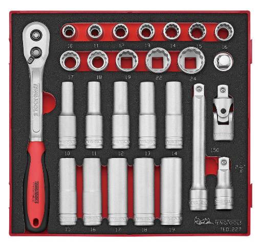 1/2″ padrunvõtmekomplekt TED1227 TengTools