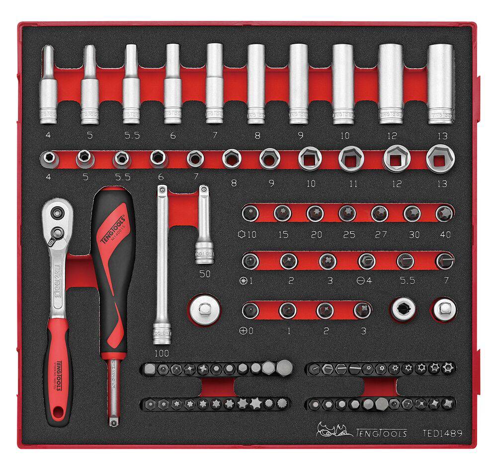 1/4″ padrunvõtmekomplekt TED1489 TengTools