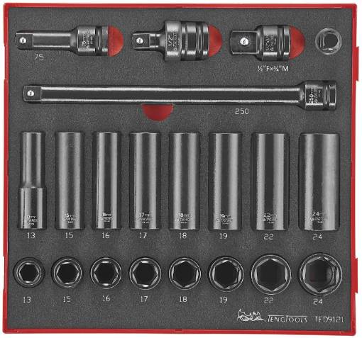 padrunvõtmete komplekt 1/2″ 21-osa TED 9121 TengTools