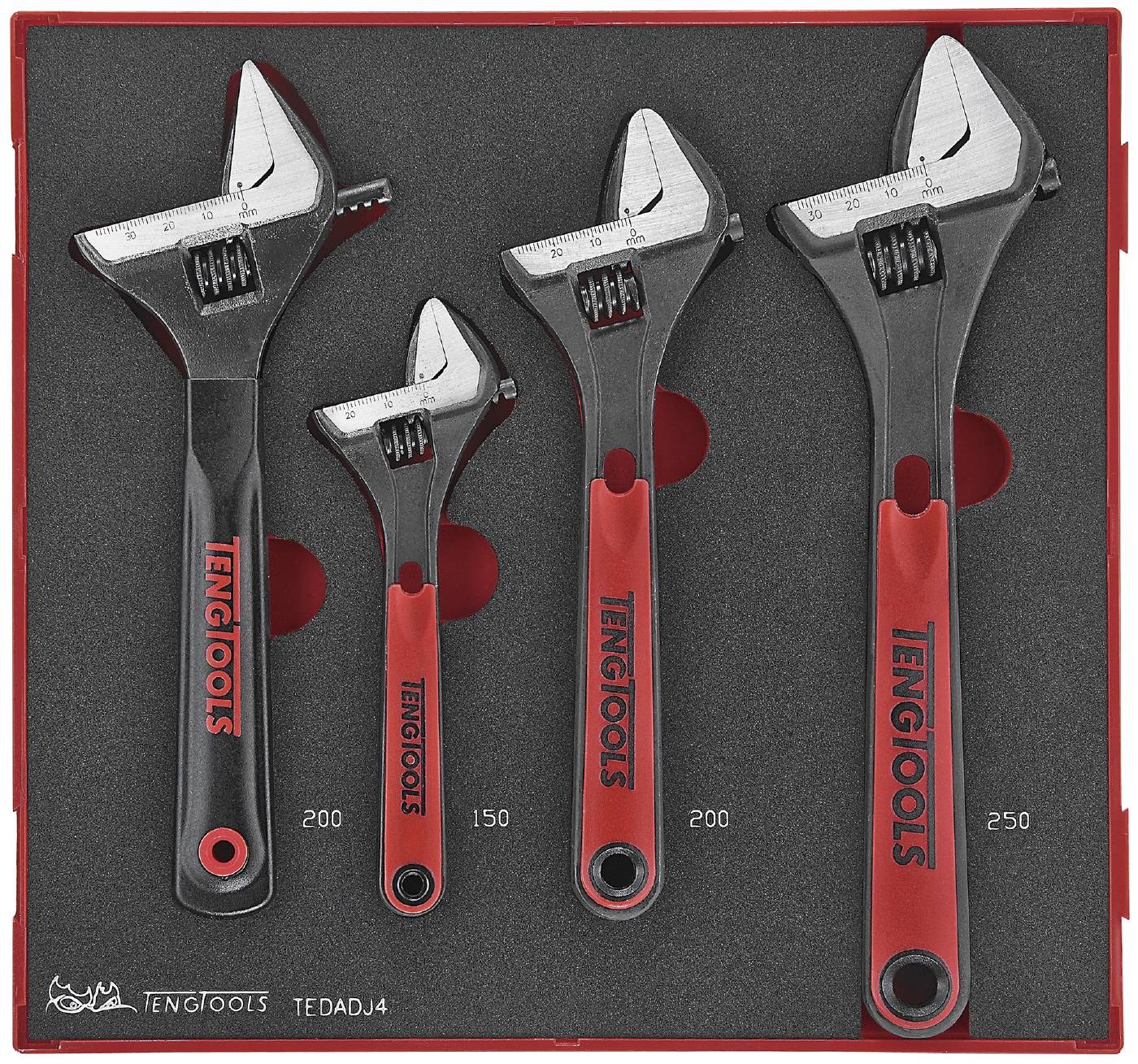 4osaline tellitavate võtmete komplekt. Teng Tools TEDADJ4