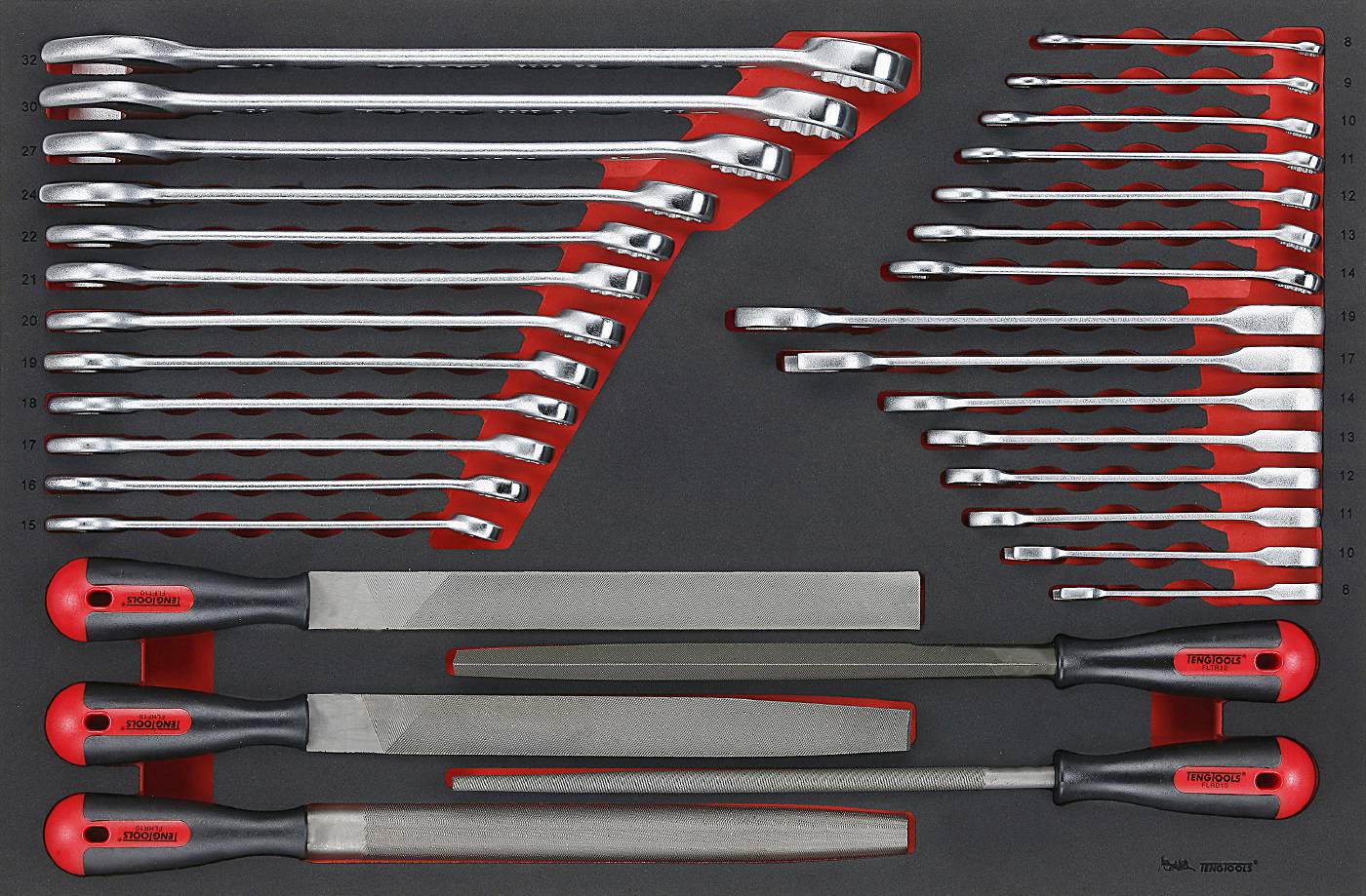 võtme- ja viilikomplekt EVA 32 osa Teng Tools