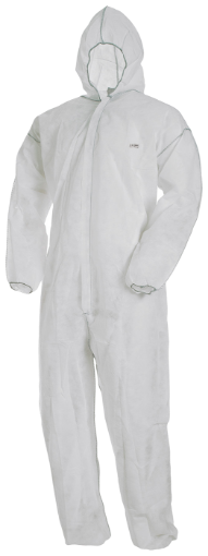 L.Brador DC 10 tolmuülikond PP kapuutsiga valge 2XL(25tk/pk)