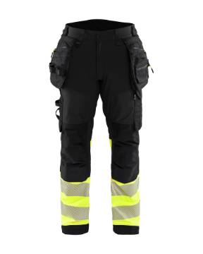 Blaklader softshell püksid Hi-Vis must/pun D100