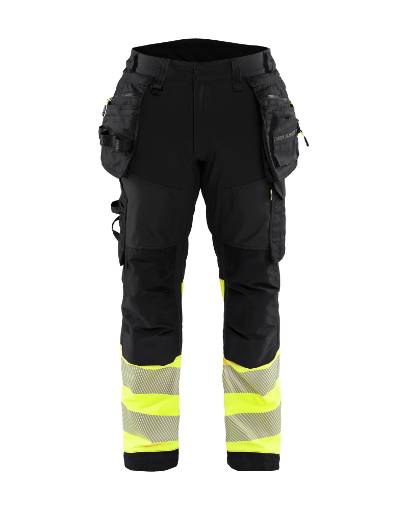 Blaklader softshell püksid Hi-Vis must/pun D100