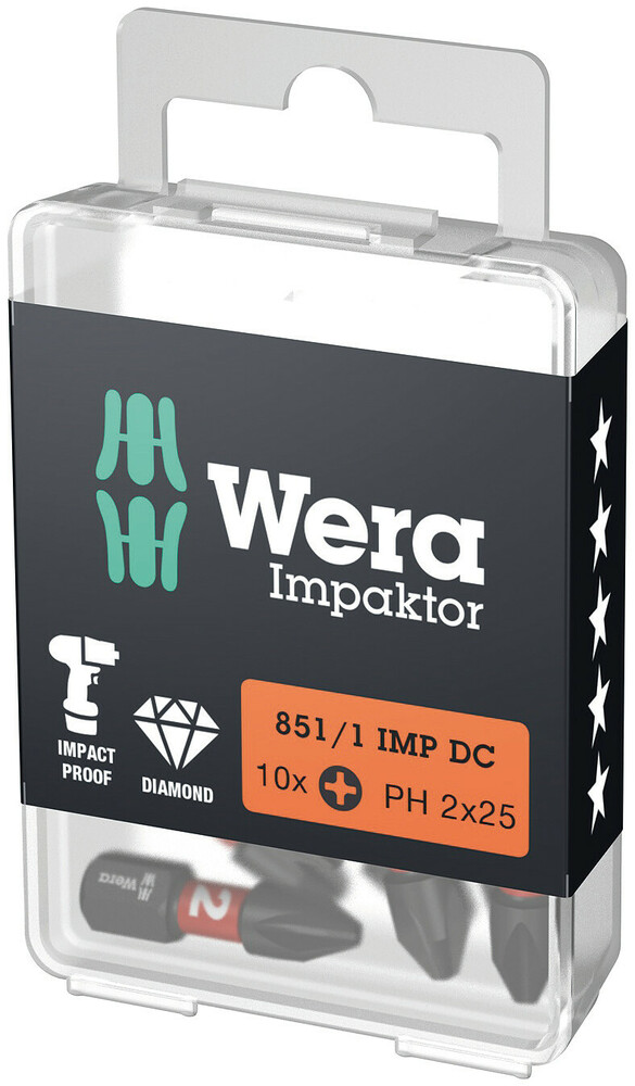 otsakud Impaktor Phillips 851/1 IMP DC PH 2 x 25 mm Wera