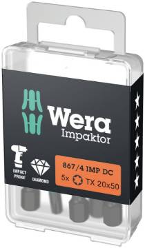 otsakud TORX Impaktor 867/4 IMP DC TX 30 x 50 mm Wera