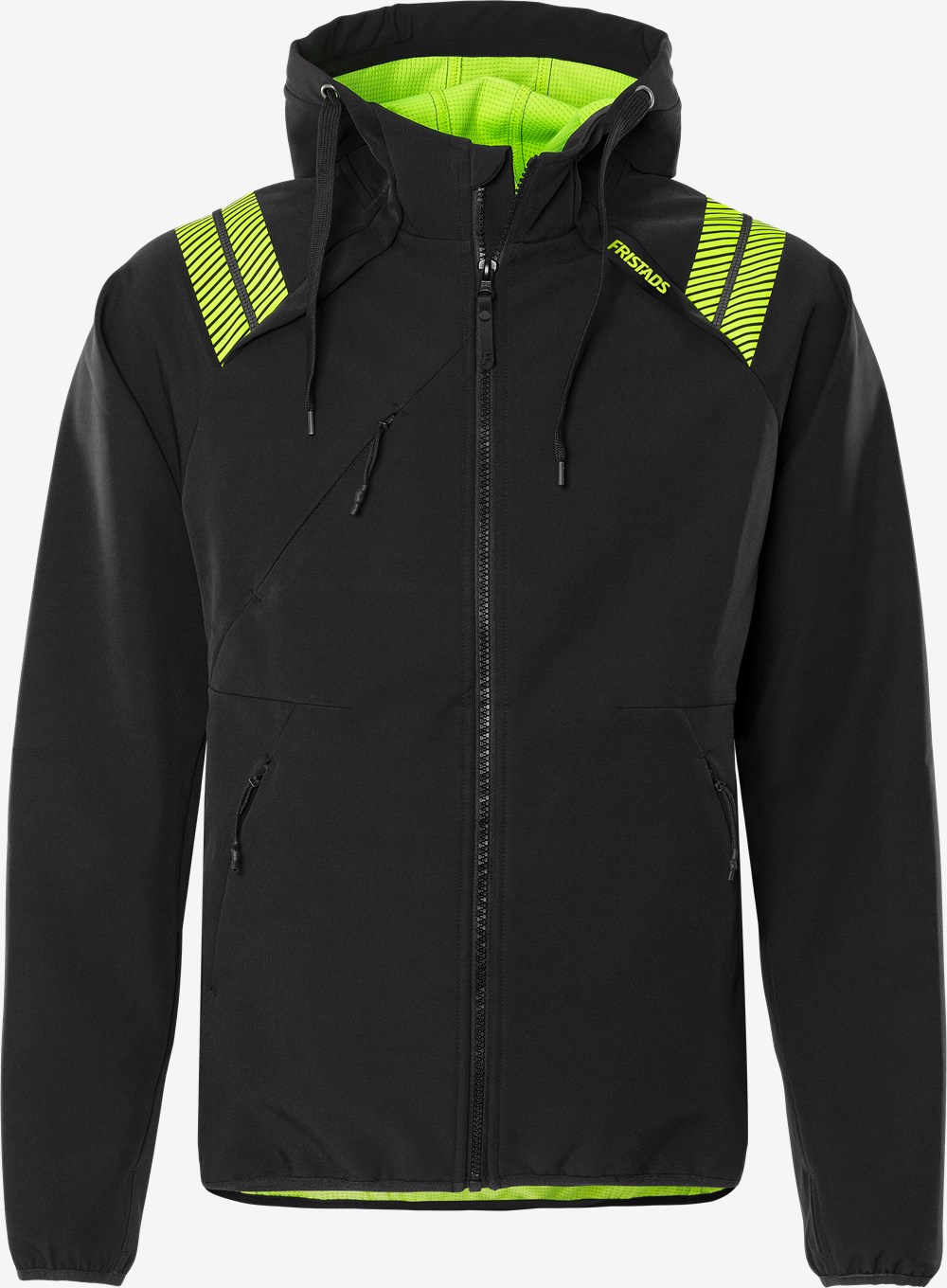 Fristads 7461 BON kapuutsiga softshell jakk must/hall XS