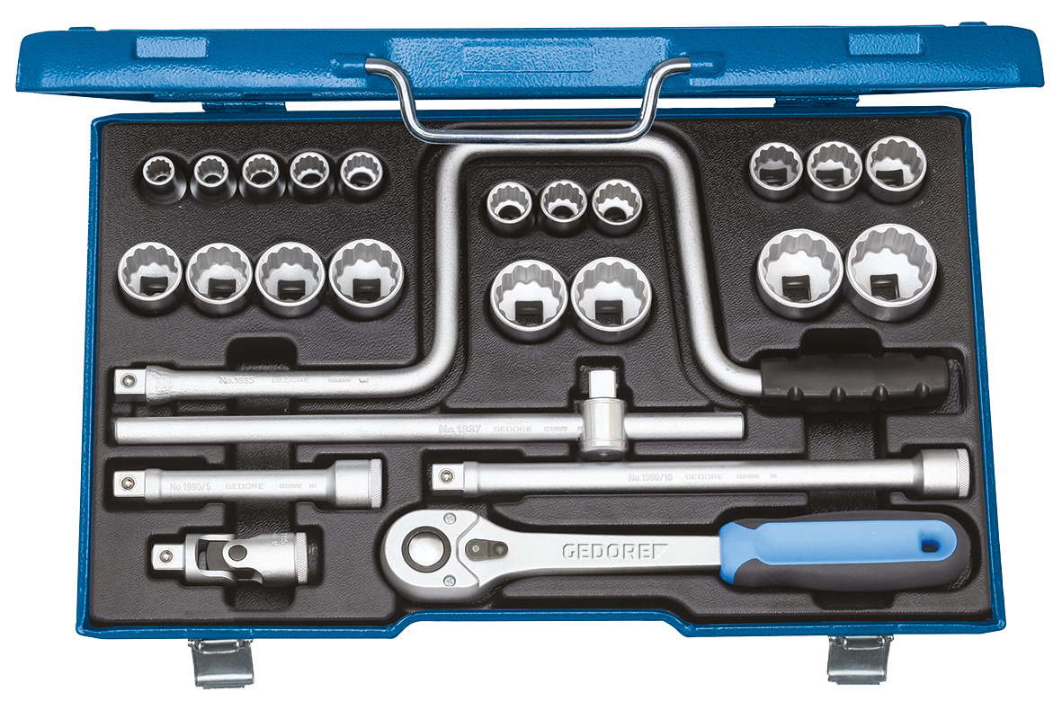 Padrunvõtmete komplekt 1/2″ 25 TK UD 10-32 mm, D 19 TMU-10 Gedore