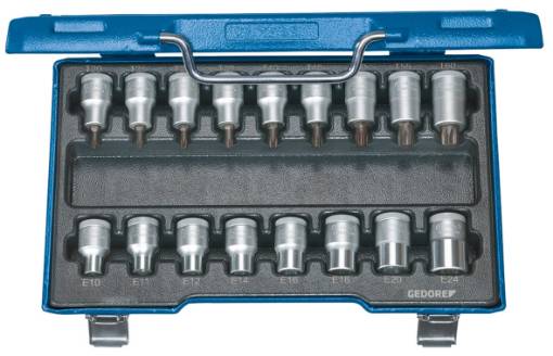 Kruvikeerajate komplekt 1/2″ 17 TK sisemine + välimine TORX, ITX 19 TX-017 Gedore