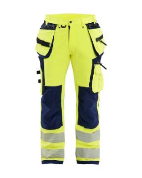Blaklader HighVis ripptaskutega stretšpüksid neoonkollane/mar.sin C148