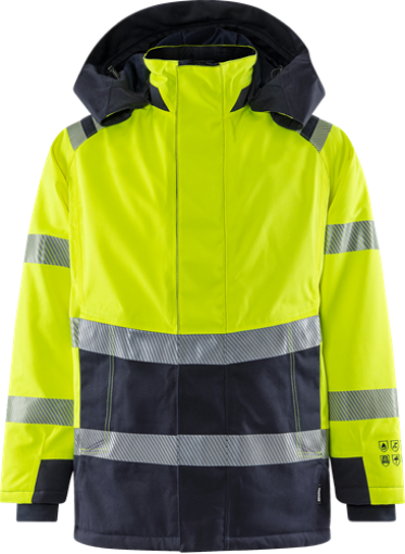 Fristads 4086 ATHR FLAME parka HI-Vis kollane/merev.sin. 2XS