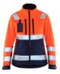 Blaklader HighVis softshell naiste jope oranž/t.sinine L