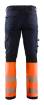 Blaklader Hi-Vis 4-way-stretch trousers without nail pockets Navy blue/orange C64