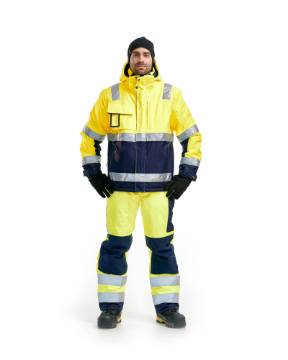 Blaklader traksidega talvepüksid kollane/t.sinine D112