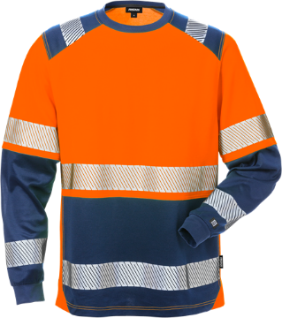 Fristads 7457 THV High vis T-särk cl 2 Hi-Vis oranz/merev.sin L