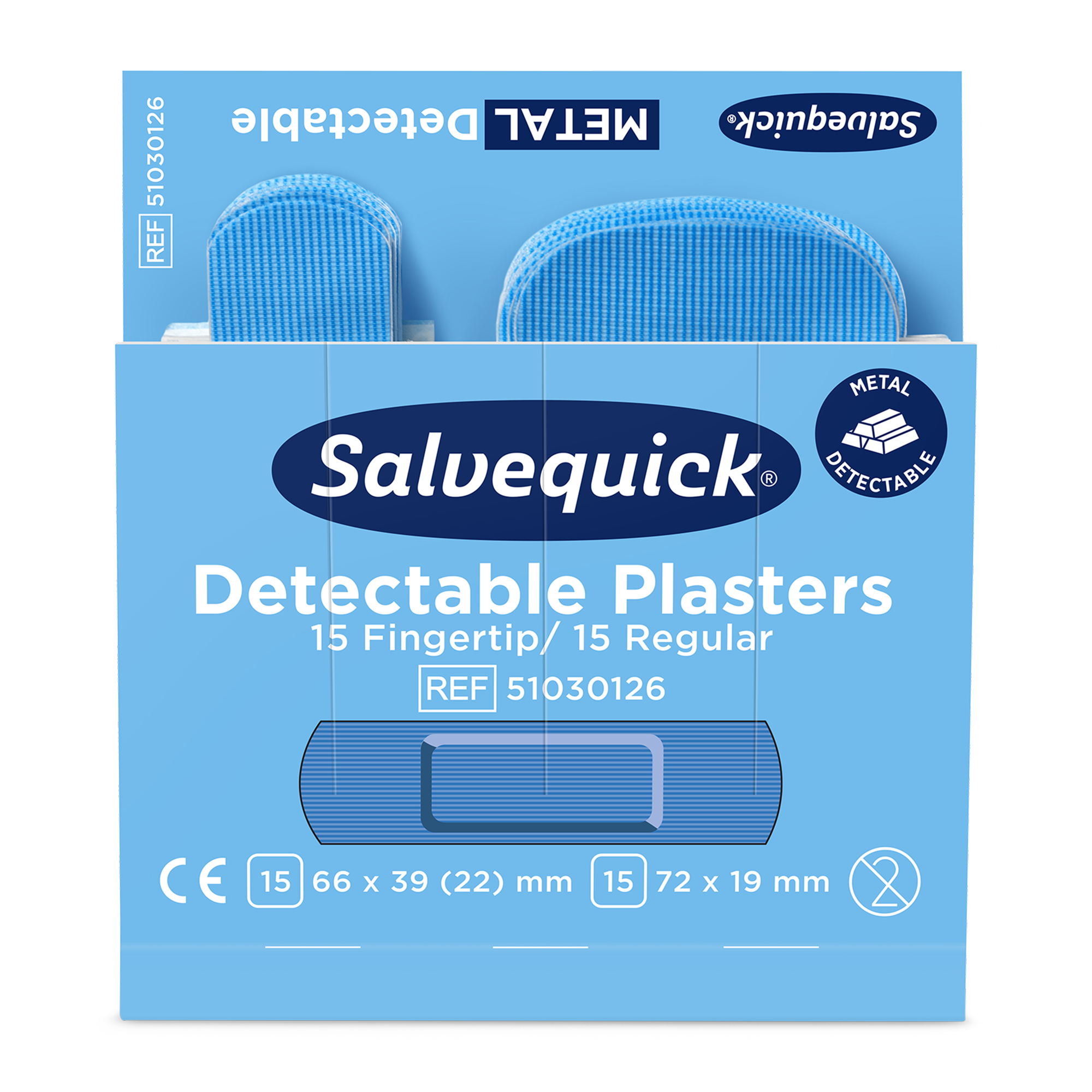 Salvequick 51030126 metallidetektoriga plaastrid 30 tk täitepakk