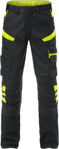 Fristads 2555 STFP pikad püksid must/kollane C50