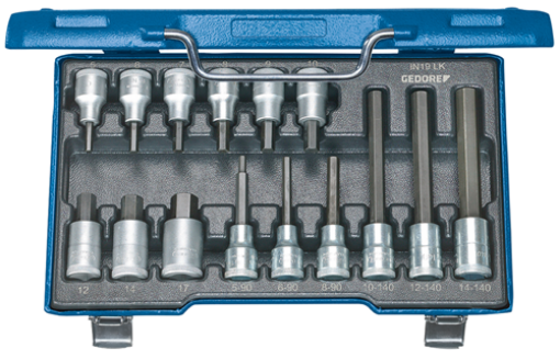 Padrunid 6-kant avale 1/2″ 15tk Sisemine 6kt 5-17mm, IN 19 LKM Gedore