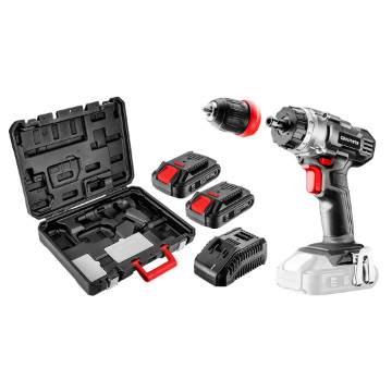 Cordless drill, Energy+ 18V, Li-Ion, removable holder 10 mm, 2 batteries 2 Ah, charger, case