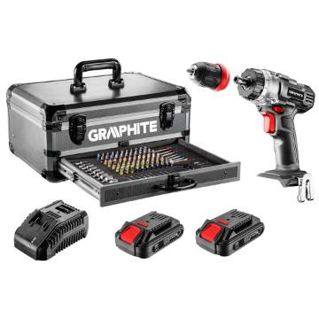 Energy+ kit in aluminium case: 18V 10mm drill/driver, 2x2Ah battery pack, 109 accessories
