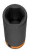 Long impact socket 1/2", 15 mm, Cr-Mo