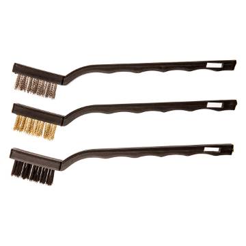 Wire brush 180 mm, copper/steel/nylon, 3 pcs set