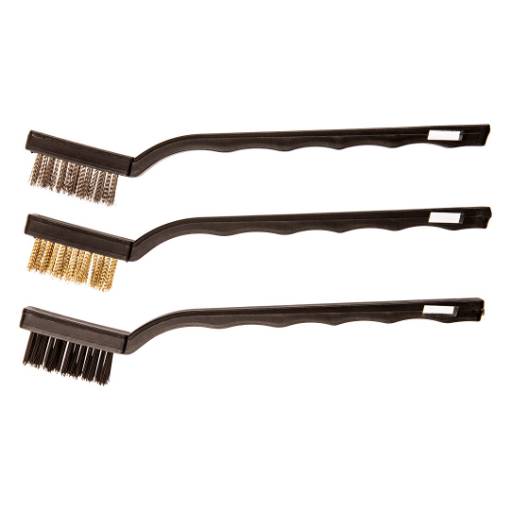 Wire brush 180 mm, copper/steel/nylon, 3 pcs set