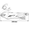 Locking wrench 250mm, straight jaws