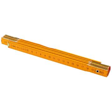 Folding wooden tape measure 1 m, yellow