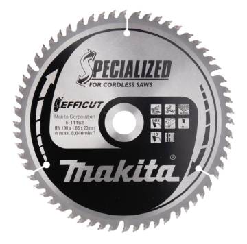 T.C.T hammastega saeketas puidu  lõikamiseks 190X20X1,85mm 10° T60 EFFICUT
