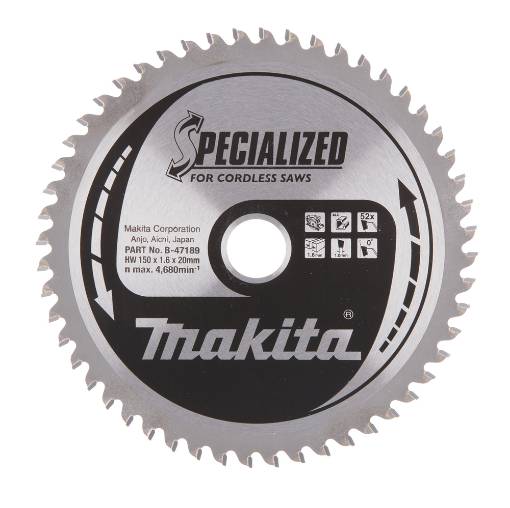 T.C.T saeketas  150X1.6X20mm 0° T52 T.C.T • 150 x20 mm • T52 • 0° • Alumiinium