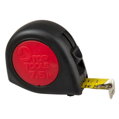 Retractable steel tape measure 7.5 m x 25 mm, softgrip