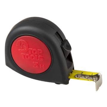 Retractable steel tape measure 3 m x 16 mm, softgrip