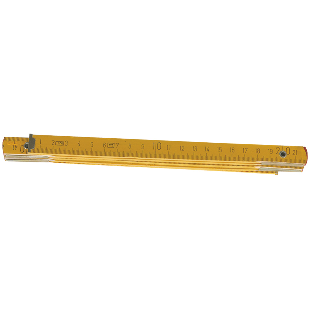 Wooden folding rule 1 m, yellow