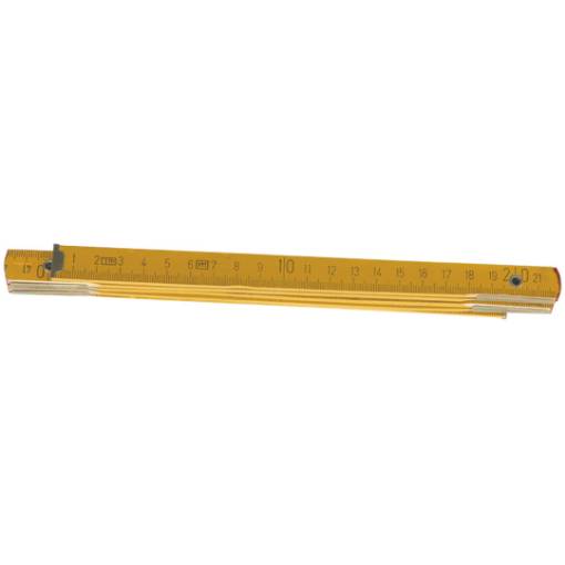 Wooden folding rule 1 m, yellow